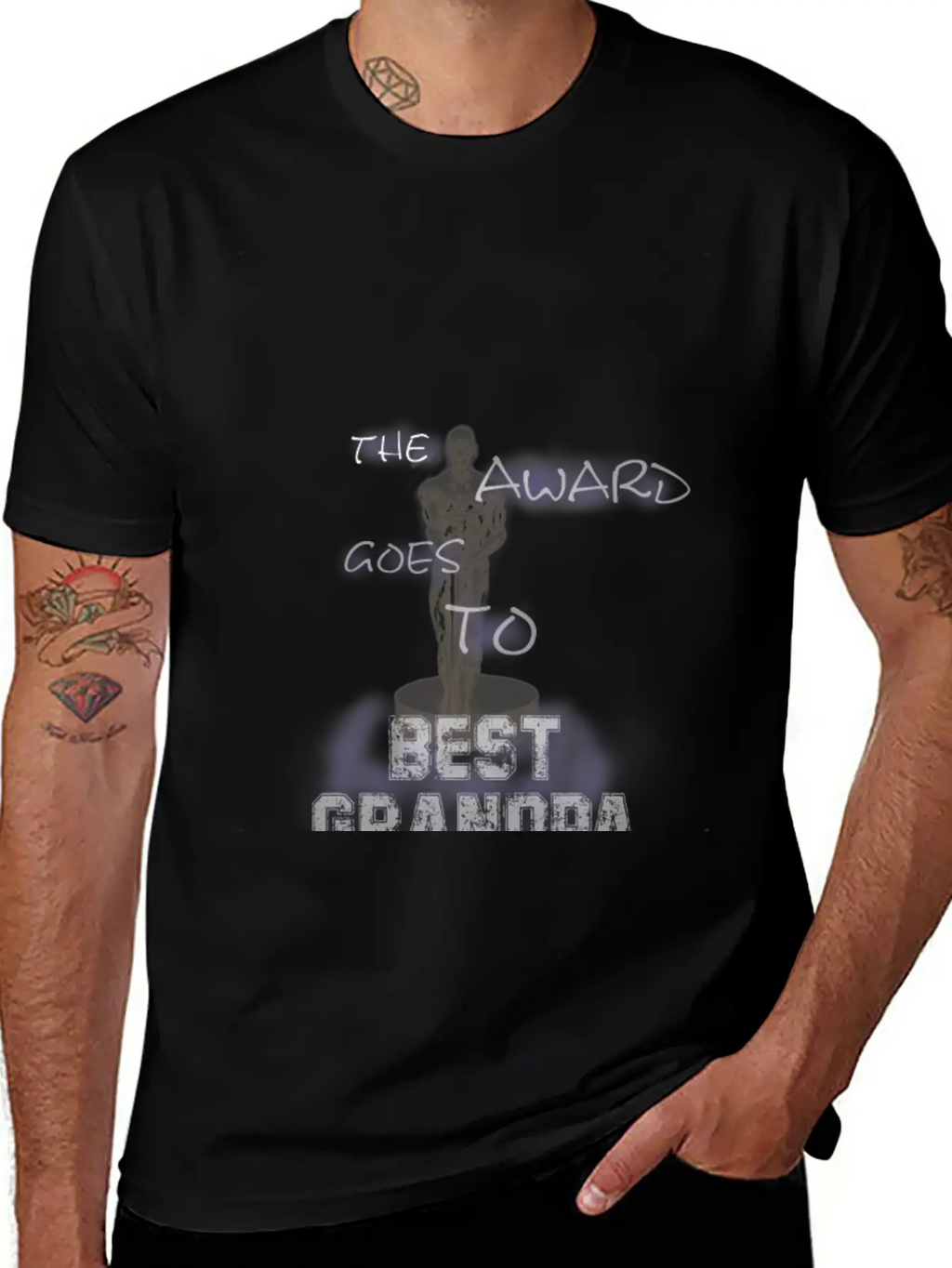 The Award Goes To Best Grandpa Breathable Graphic T-Shirt – Perfect For Casual Days