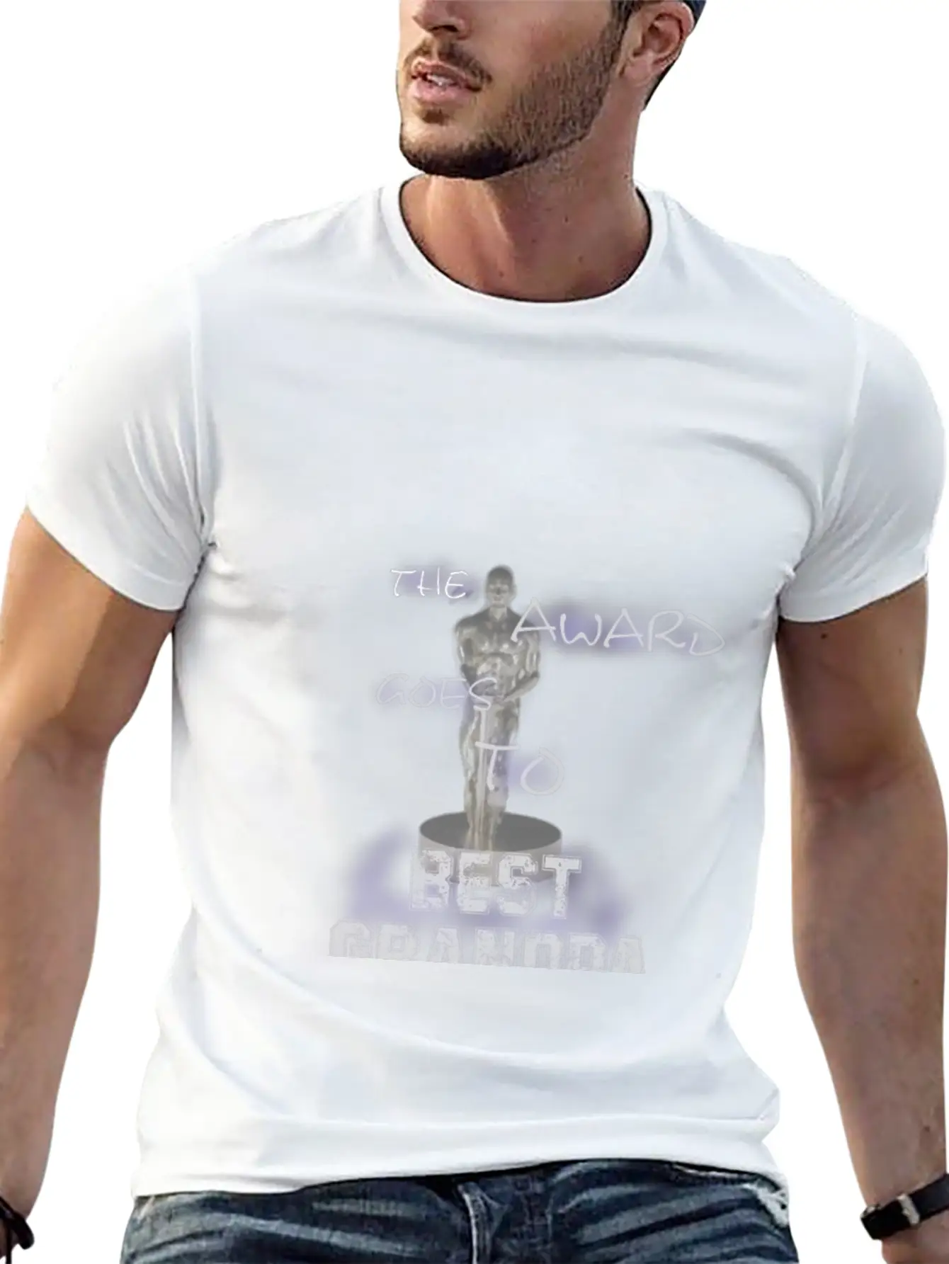 The Award Goes To Best Grandpa Breathable Graphic T-Shirt – Perfect For Casual Days