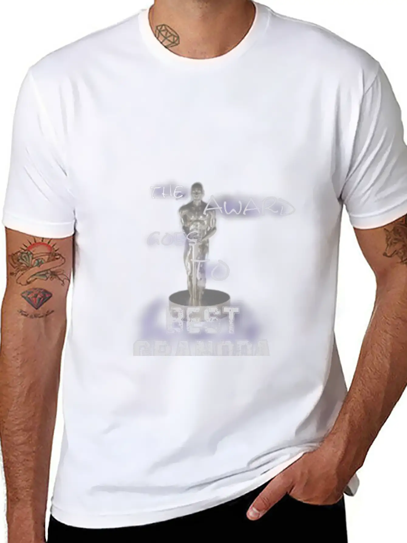 The Award Goes To Best Grandpa Breathable Graphic T-Shirt – Perfect For Casual Days