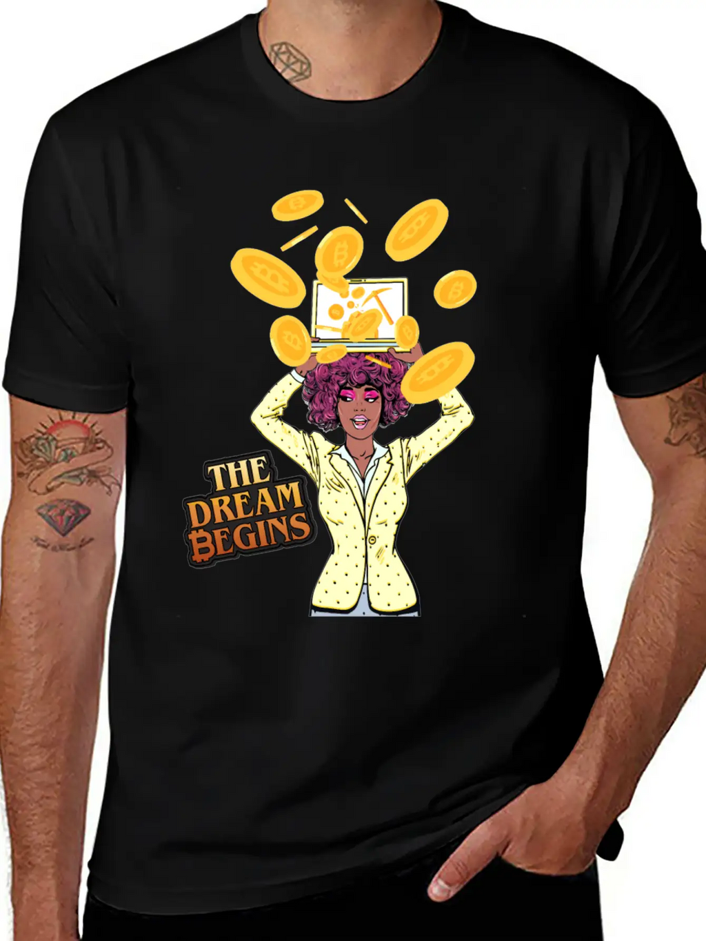 The Bitcoin Dream Begins Classic Fit Graphic Tee For Daily Comfort – Unisex Cotton Shirt