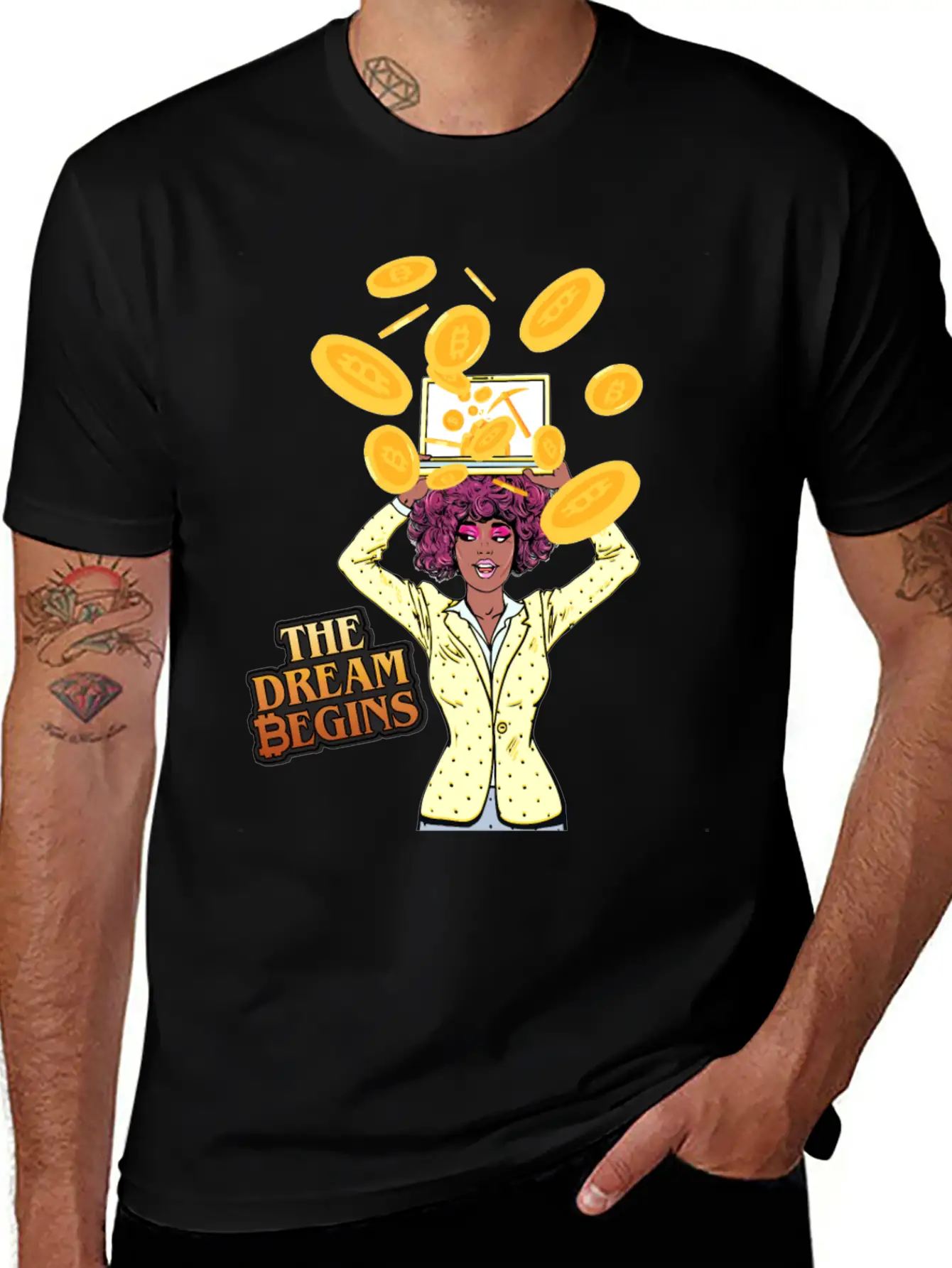 The Bitcoin Dream Begins Classic Fit Graphic Tee For Daily Comfort – Unisex Cotton Shirt