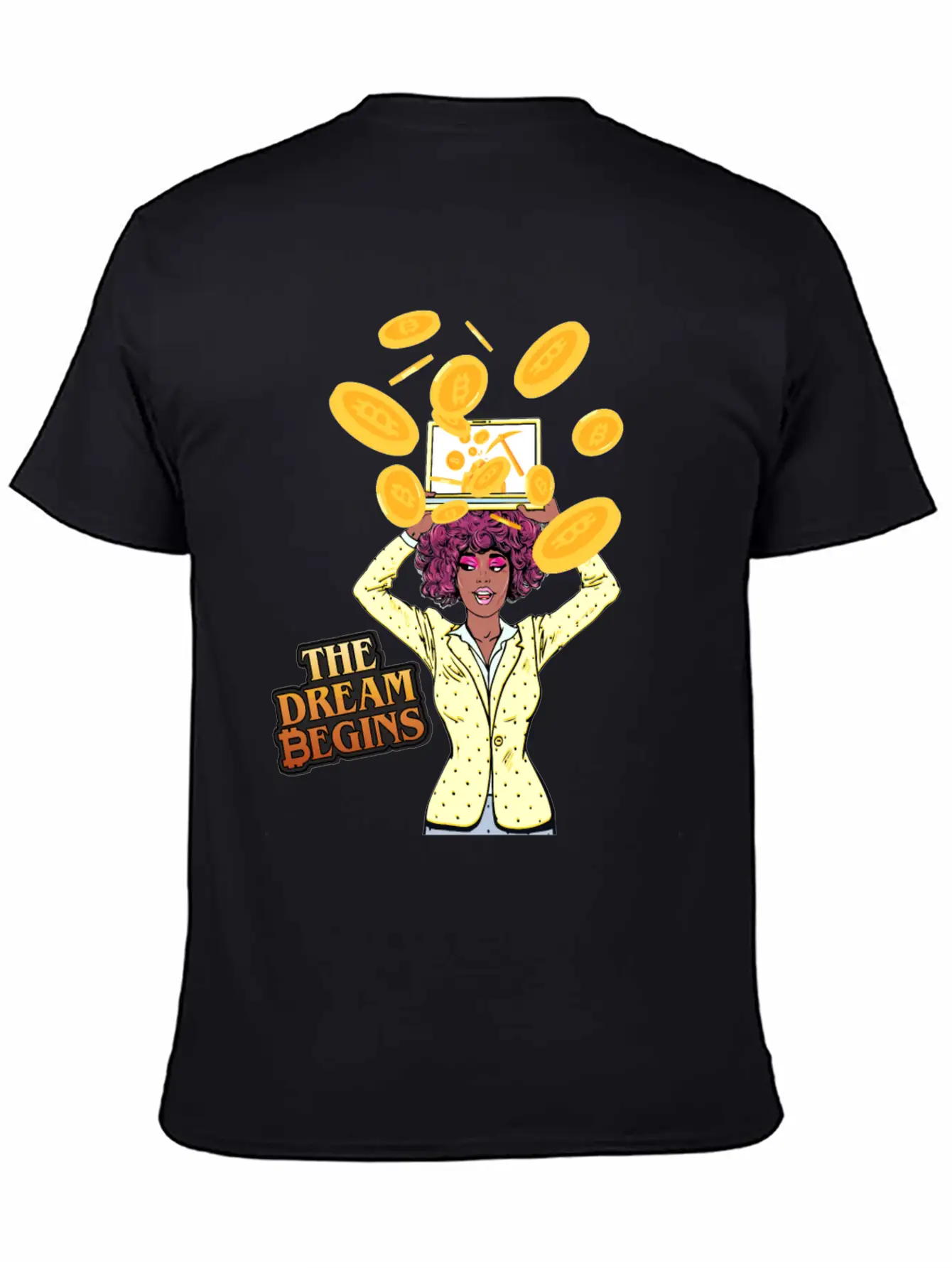 The Bitcoin Dream Begins Classic Fit Graphic Tee For Daily Comfort – Unisex Cotton Shirt