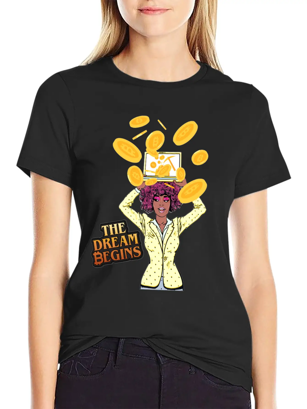 The Bitcoin Dream Begins Classic Fit Graphic Tee For Daily Comfort – Unisex Cotton Shirt