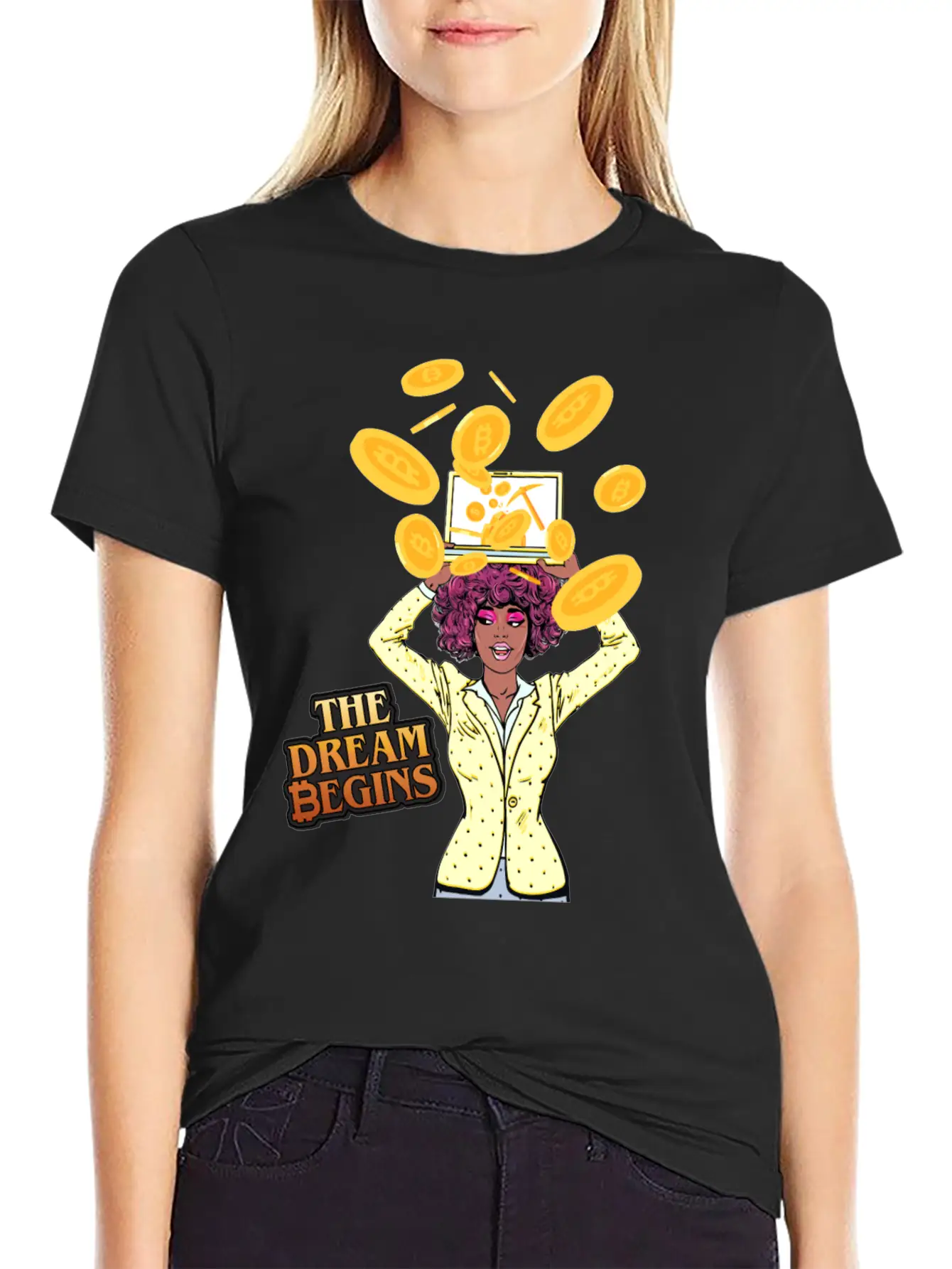 The Bitcoin Dream Begins Classic Fit Graphic Tee For Daily Comfort – Unisex Cotton Shirt