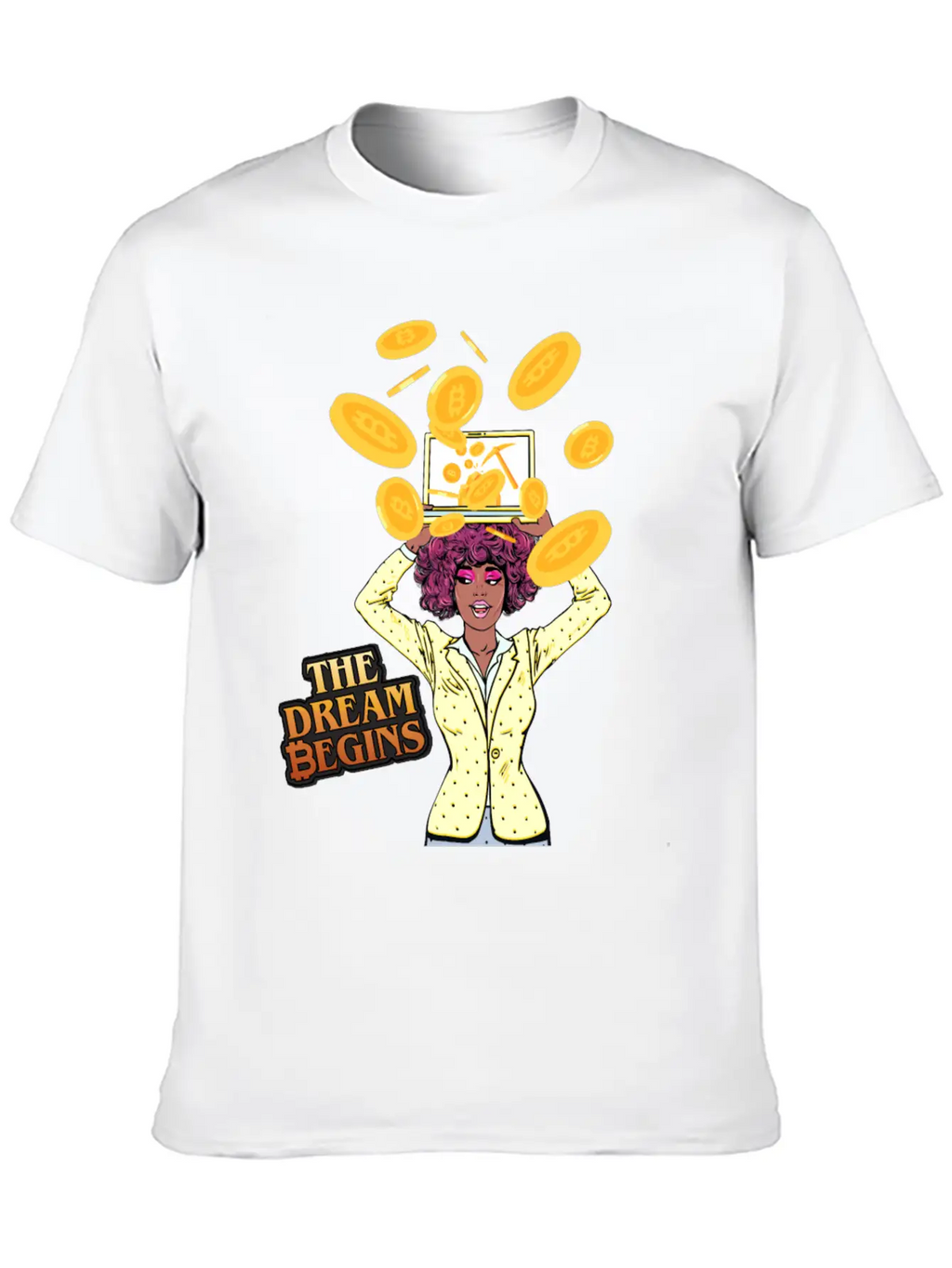 The Bitcoin Dream Begins Classic Fit Graphic Tee For Daily Comfort – Unisex Cotton Shirt