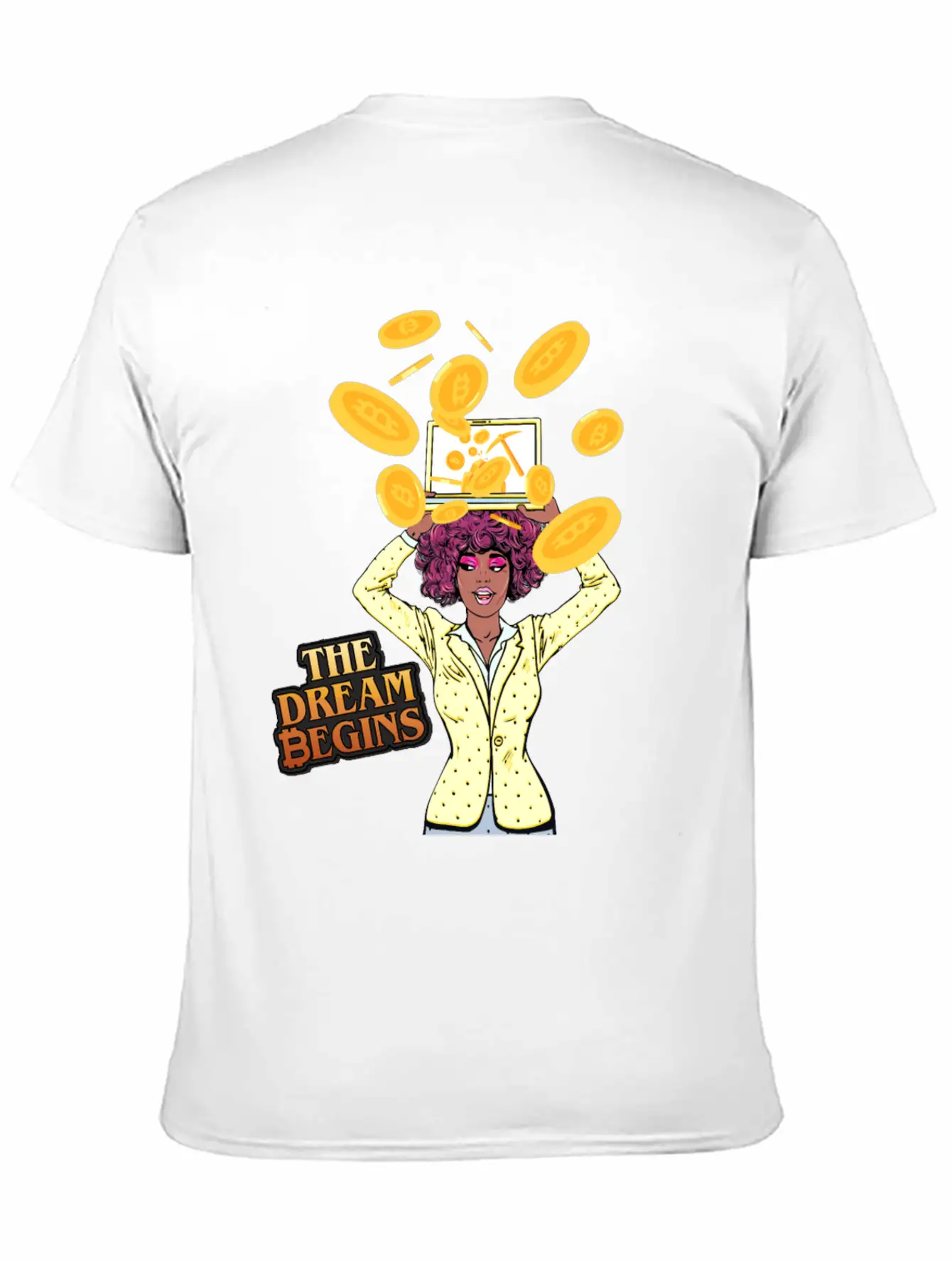 The Bitcoin Dream Begins Classic Fit Graphic Tee For Daily Comfort – Unisex Cotton Shirt