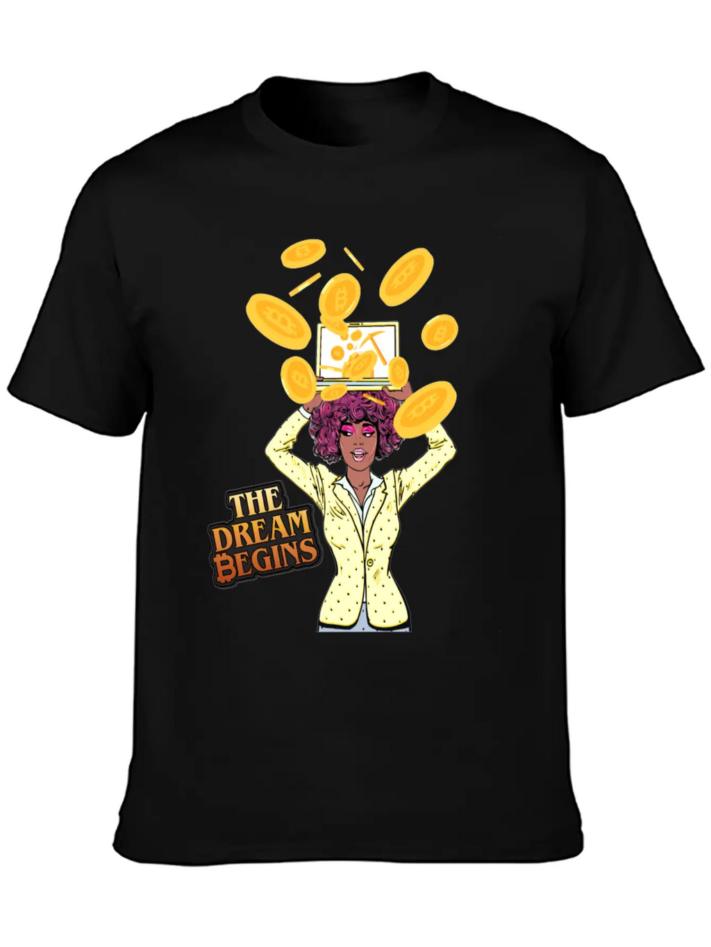 The Bitcoin Dream Begins Classic Fit Graphic Tee For Daily Comfort – Unisex Cotton Shirt
