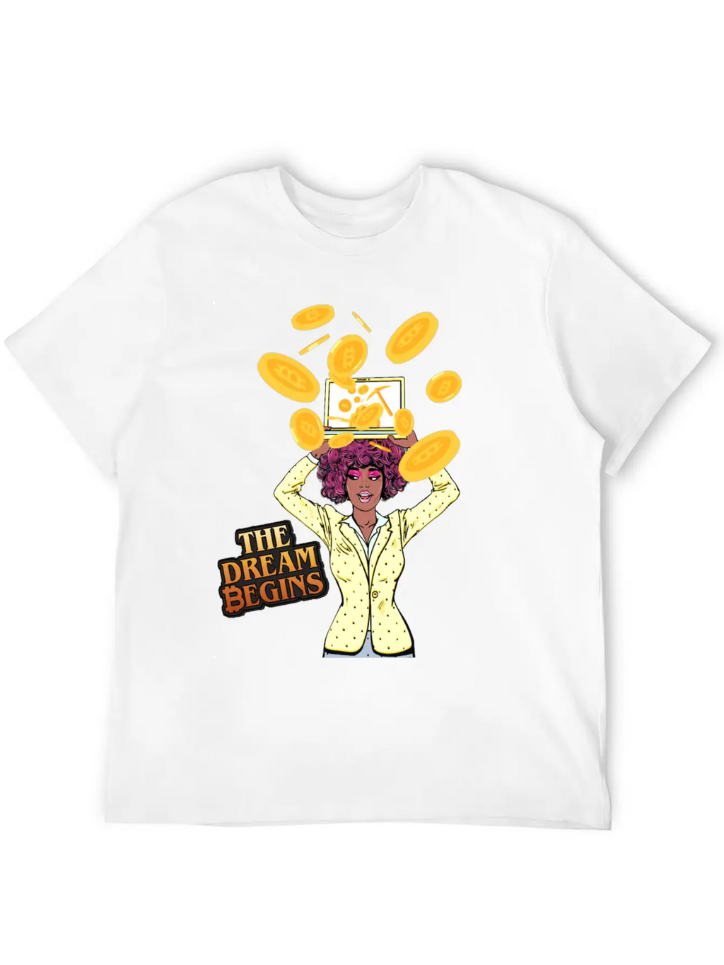 The Bitcoin Dream Begins Classic Fit Graphic Tee For Daily Comfort – Unisex Cotton Shirt