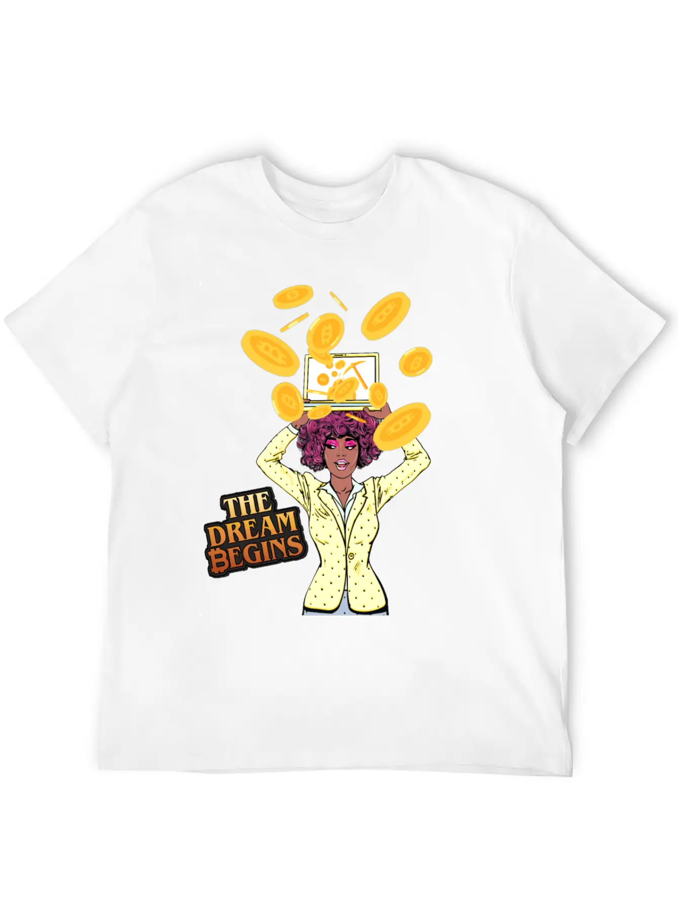 The Bitcoin Dream Begins Classic Fit Graphic Tee For Daily Comfort – Unisex Cotton Shirt