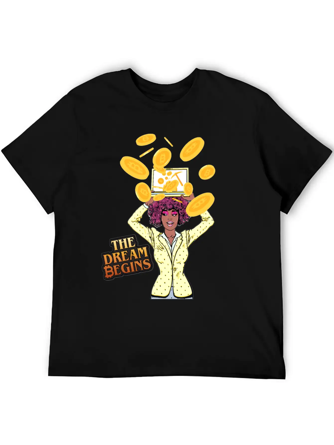 The Bitcoin Dream Begins Classic Fit Graphic Tee For Daily Comfort – Unisex Cotton Shirt