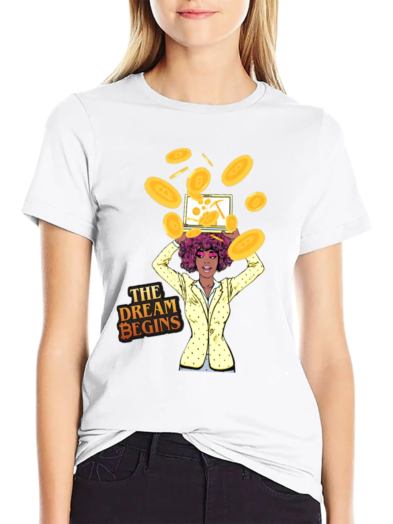 The Bitcoin Dream Begins Classic Fit Graphic Tee For Daily Comfort – Unisex Cotton Shirt