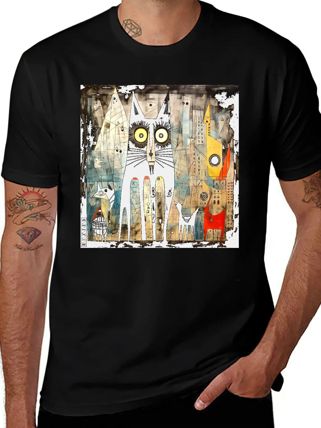 The Black Cat Classic Fit Graphic Tee For Daily Comfort – Unisex Cotton Shirt