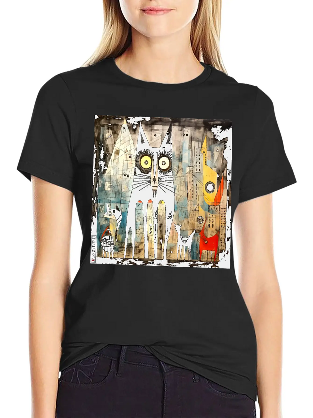 The Black Cat Classic Fit Graphic Tee For Daily Comfort – Unisex Cotton Shirt
