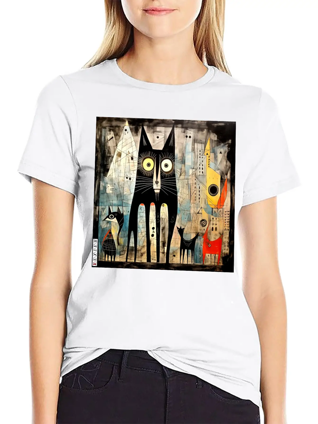 The Black Cat Classic Fit Graphic Tee For Daily Comfort – Unisex Cotton Shirt