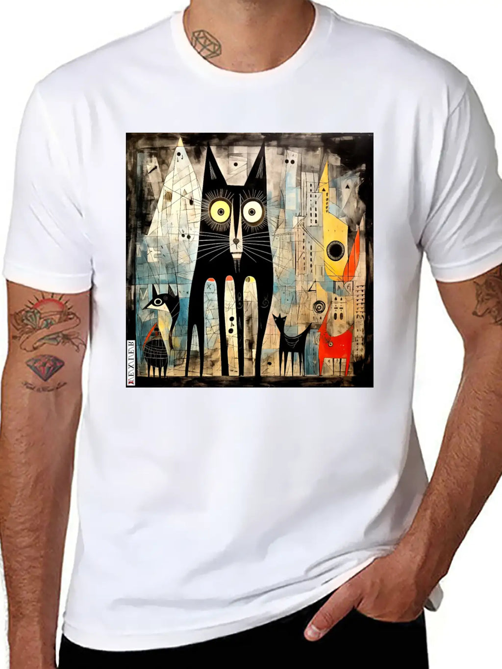 The Black Cat Classic Fit Graphic Tee For Daily Comfort – Unisex Cotton Shirt