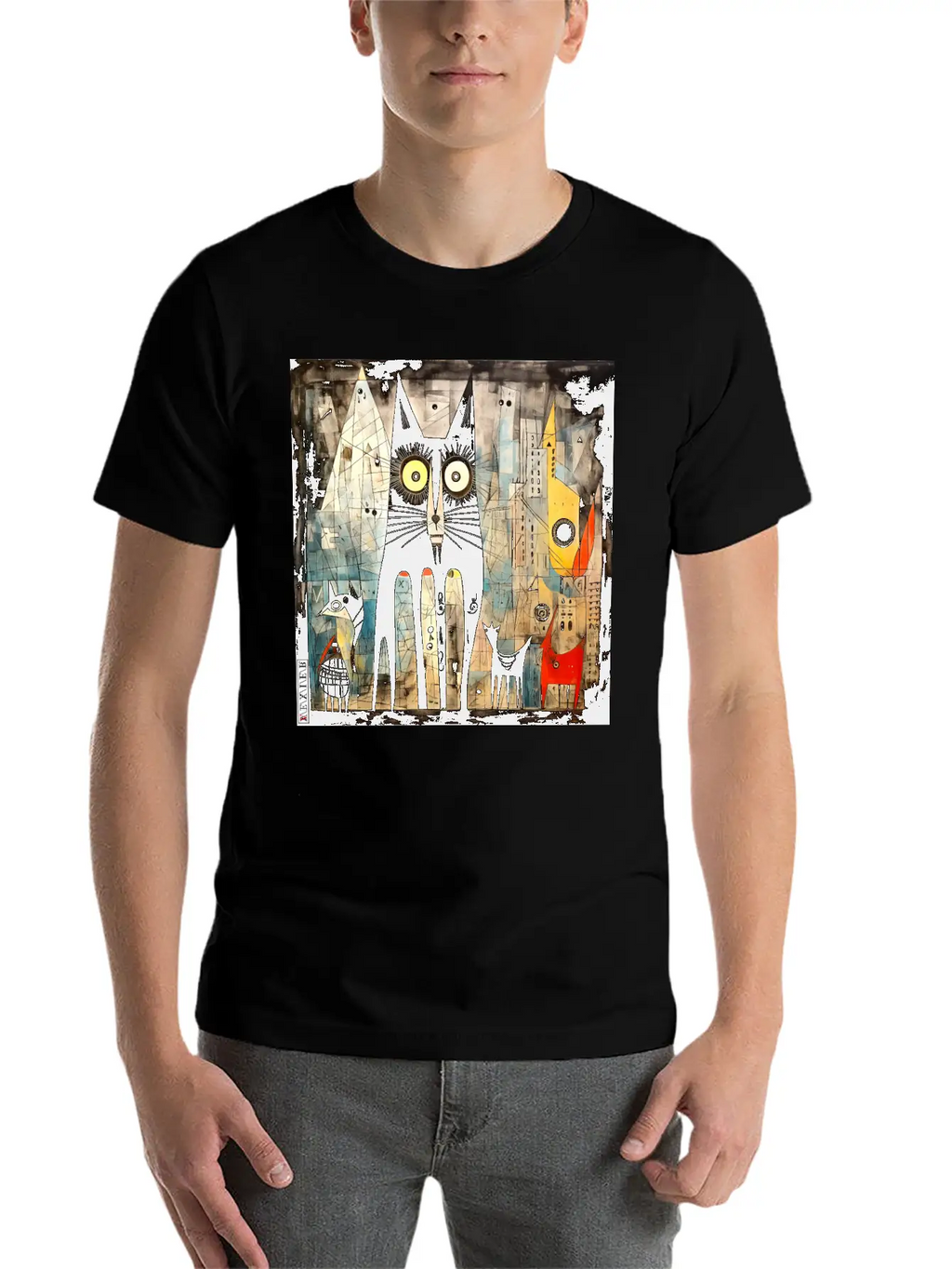 The Black Cat Classic Fit Graphic Tee For Daily Comfort – Unisex Cotton Shirt