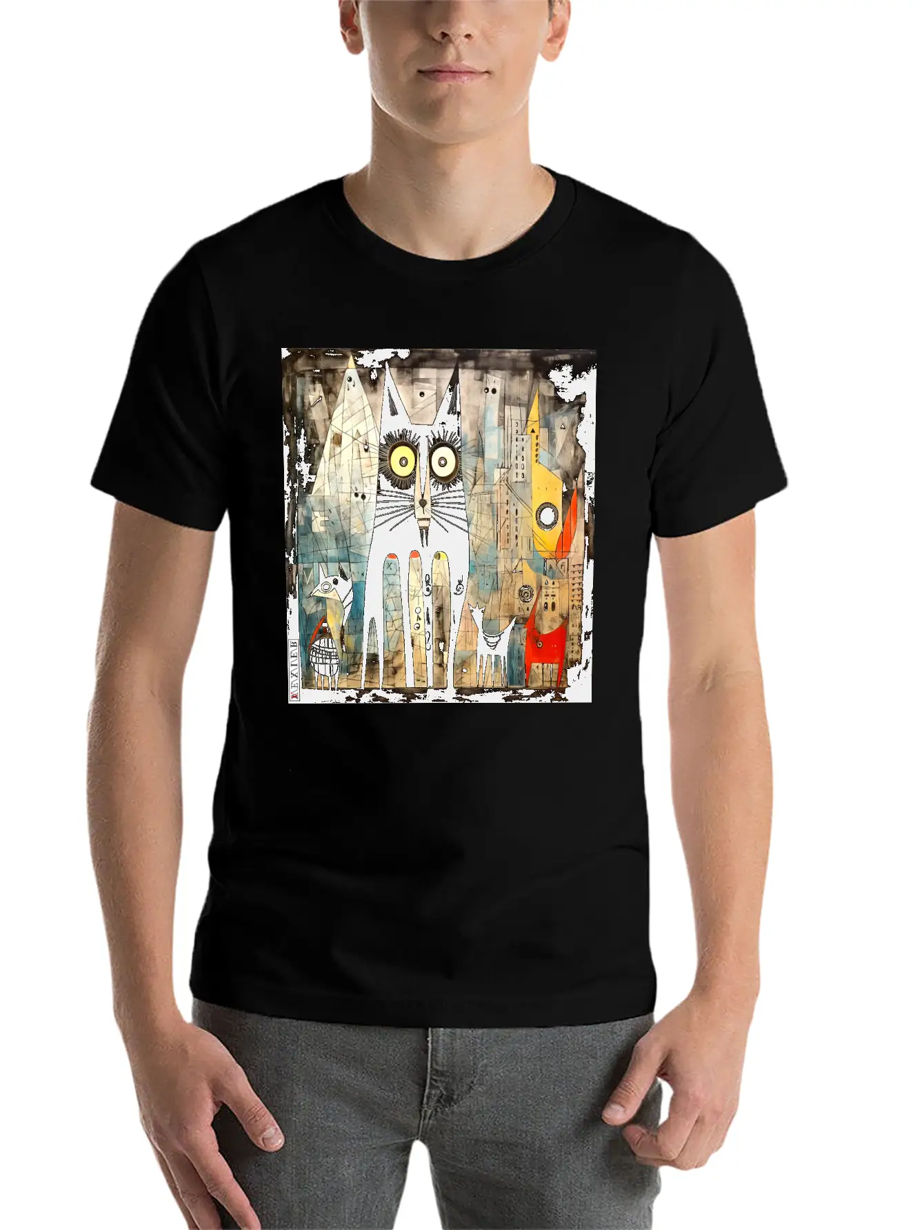 The Black Cat Classic Fit Graphic Tee For Daily Comfort – Unisex Cotton Shirt