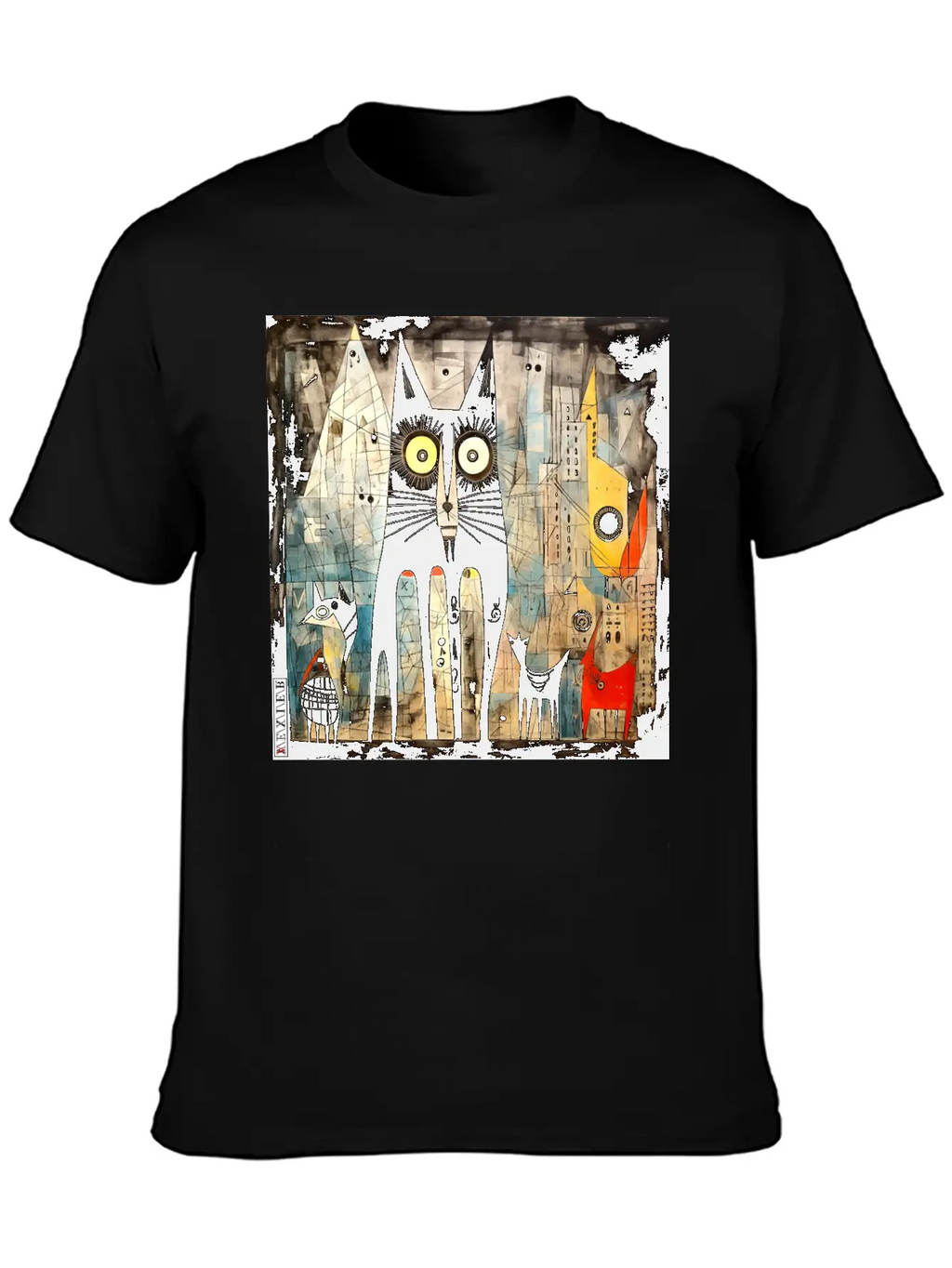 The Black Cat Classic Fit Graphic Tee For Daily Comfort – Unisex Cotton Shirt