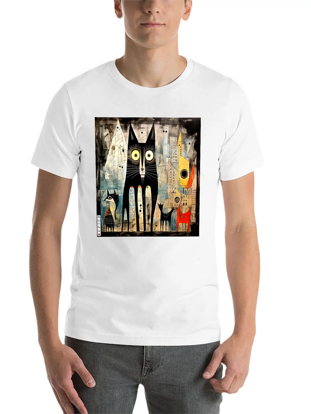 The Black Cat Classic Fit Graphic Tee For Daily Comfort – Unisex Cotton Shirt