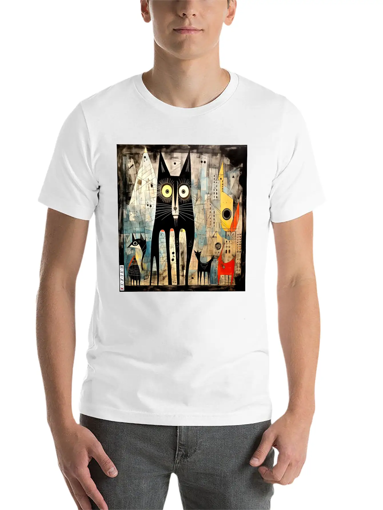 The Black Cat Classic Fit Graphic Tee For Daily Comfort – Unisex Cotton Shirt