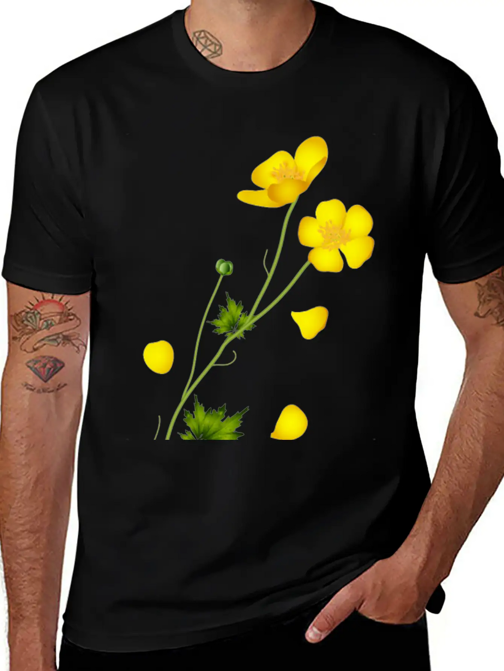 The Bright Yellow Buttercup Full Of Harmony Classic Fit Graphic Tee For Daily Comfort – Unisex Cotton Shirt