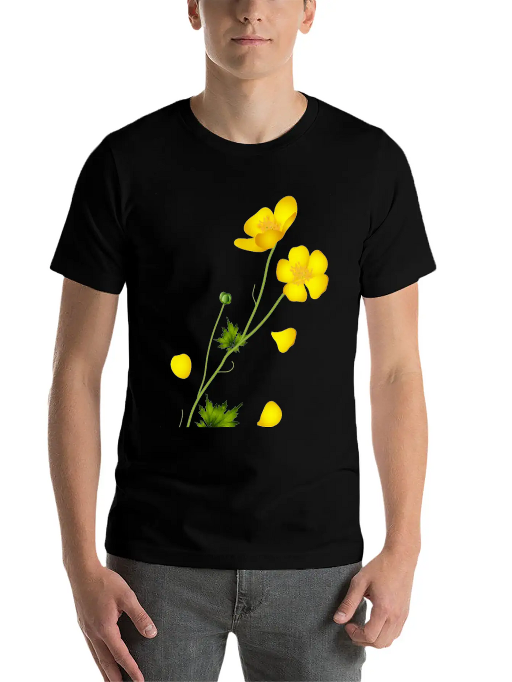The Bright Yellow Buttercup Full Of Harmony Classic Fit Graphic Tee For Daily Comfort – Unisex Cotton Shirt