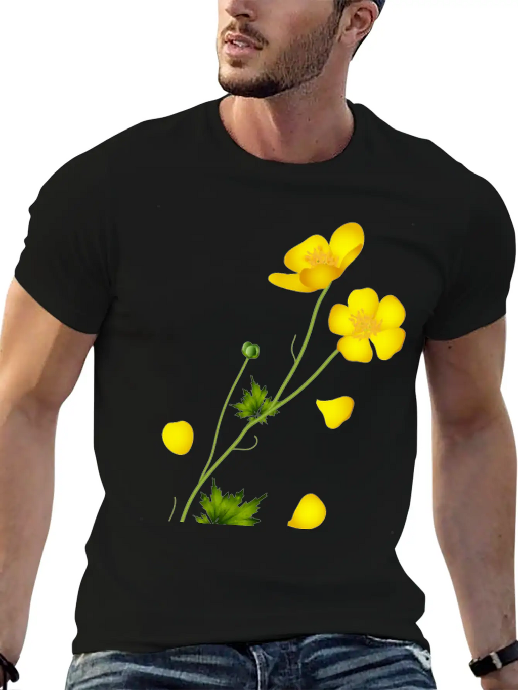 The Bright Yellow Buttercup Full Of Harmony Classic Fit Graphic Tee For Daily Comfort – Unisex Cotton Shirt