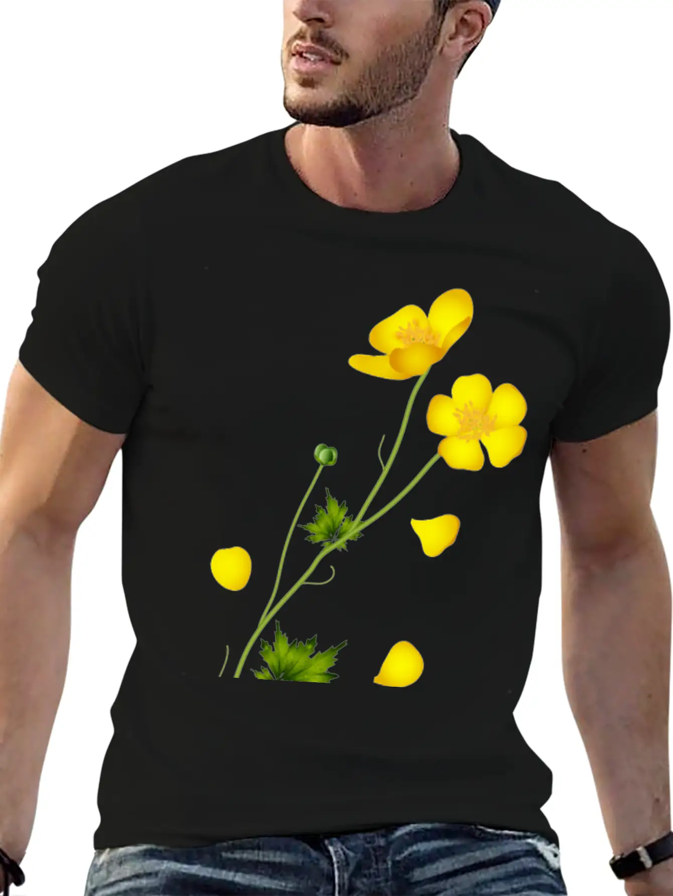 The Bright Yellow Buttercup Full Of Harmony Classic Fit Graphic Tee For Daily Comfort – Unisex Cotton Shirt