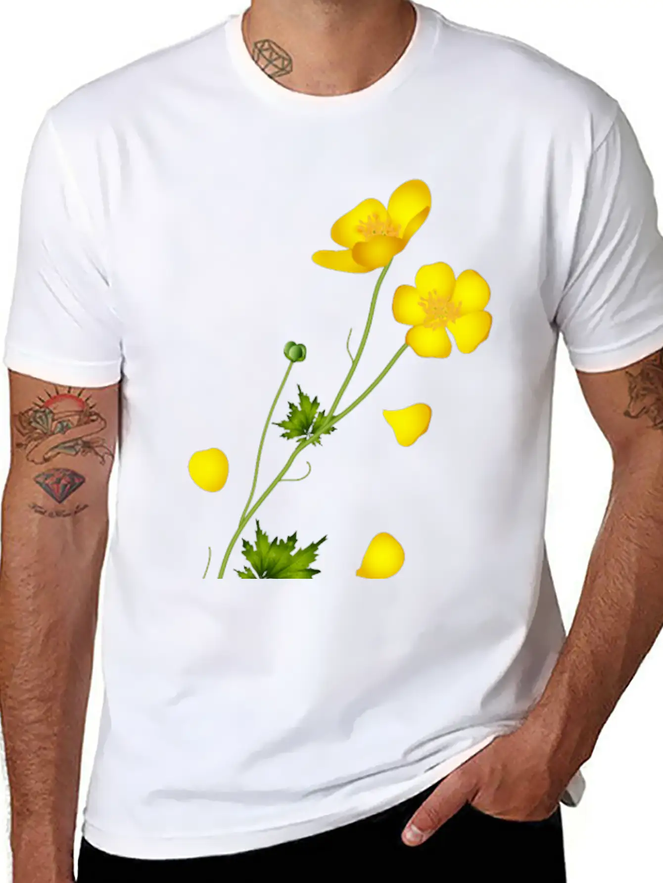 The Bright Yellow Buttercup Full Of Harmony Classic Fit Graphic Tee For Daily Comfort – Unisex Cotton Shirt