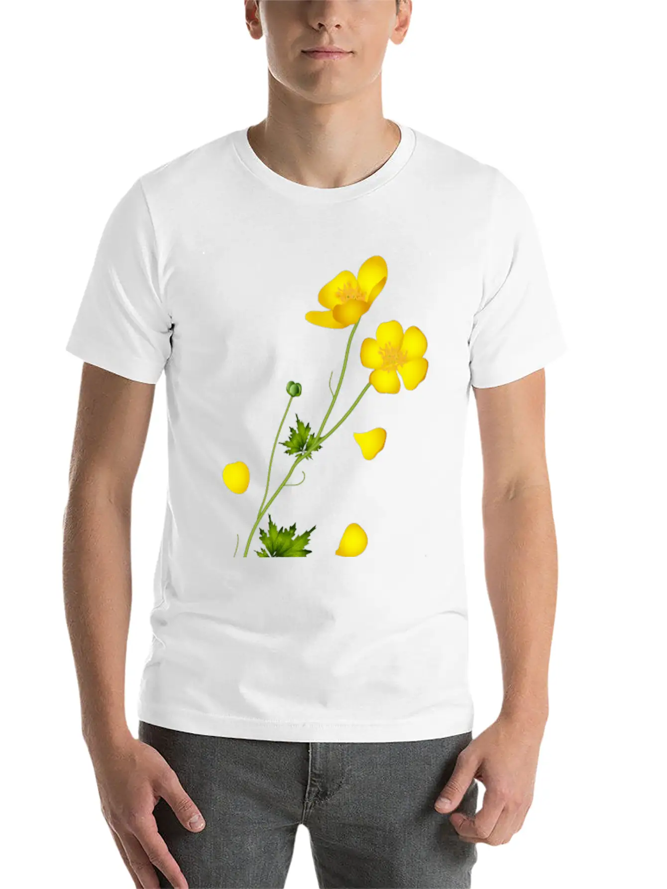 The Bright Yellow Buttercup Full Of Harmony Classic Fit Graphic Tee For Daily Comfort – Unisex Cotton Shirt