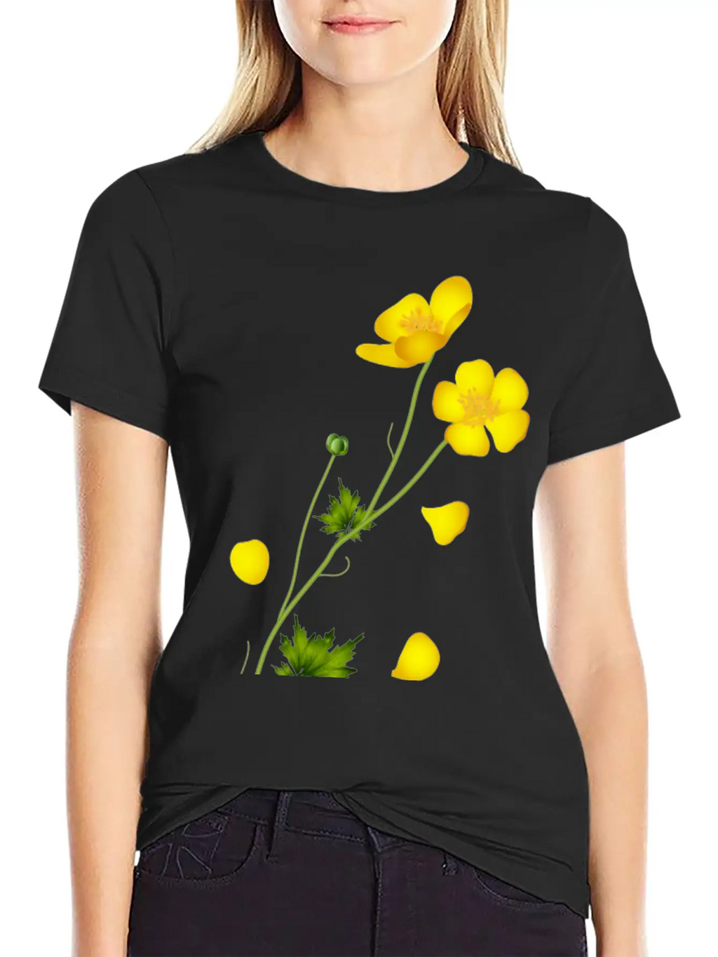 The Bright Yellow Buttercup Full Of Harmony Classic Fit Graphic Tee For Daily Comfort – Unisex Cotton Shirt