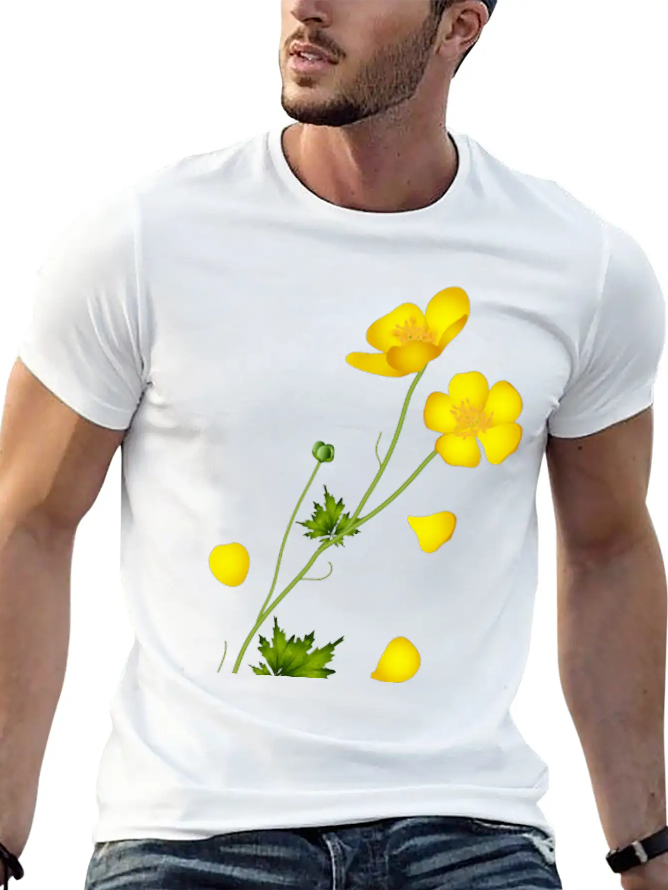 The Bright Yellow Buttercup Full Of Harmony Classic Fit Graphic Tee For Daily Comfort – Unisex Cotton Shirt