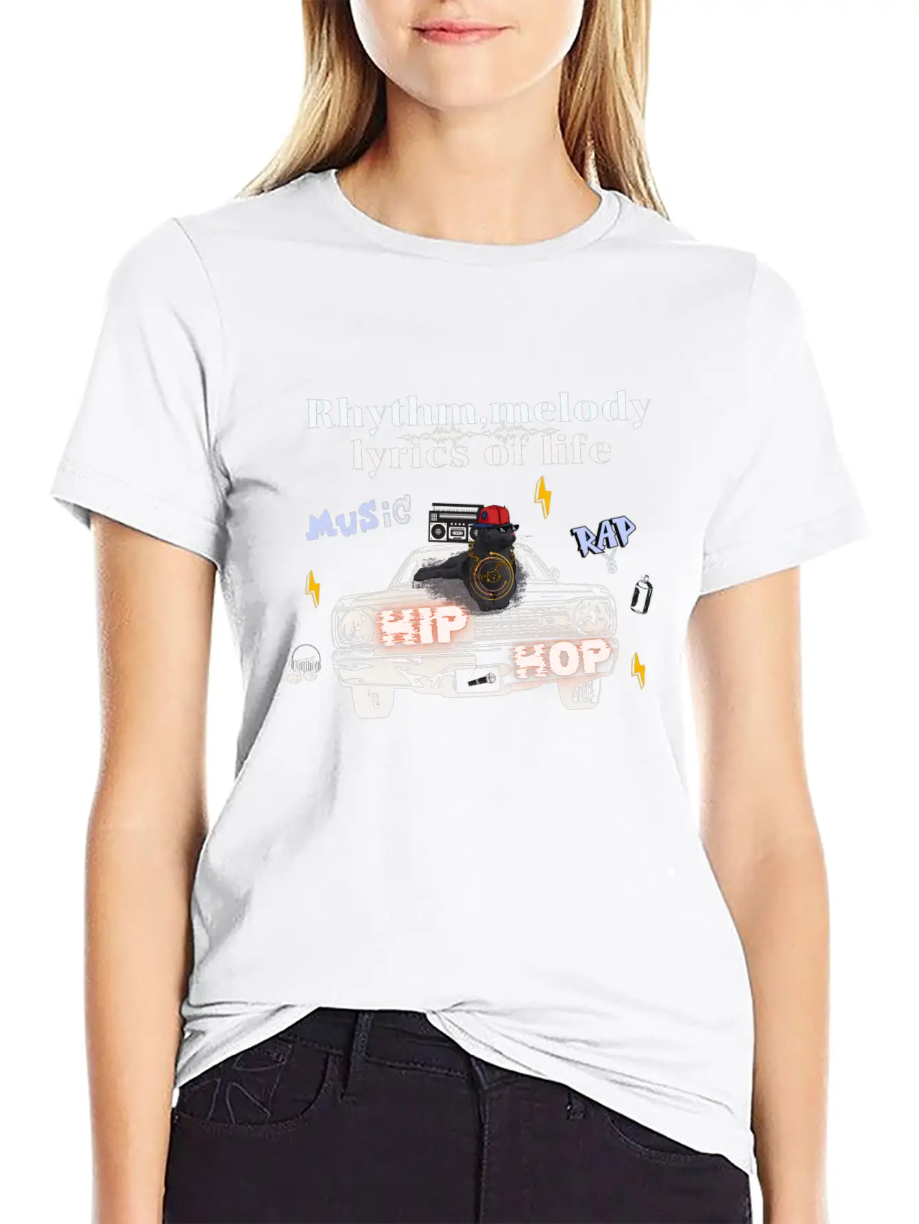 The Coolness Of Hip Hop Cat Unisex Casual T-Shirt – Clean Design For Daily Comfort