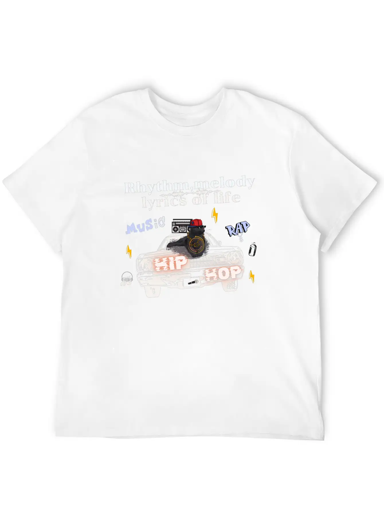 The Coolness Of Hip Hop Cat Unisex Casual T-Shirt – Clean Design For Daily Comfort