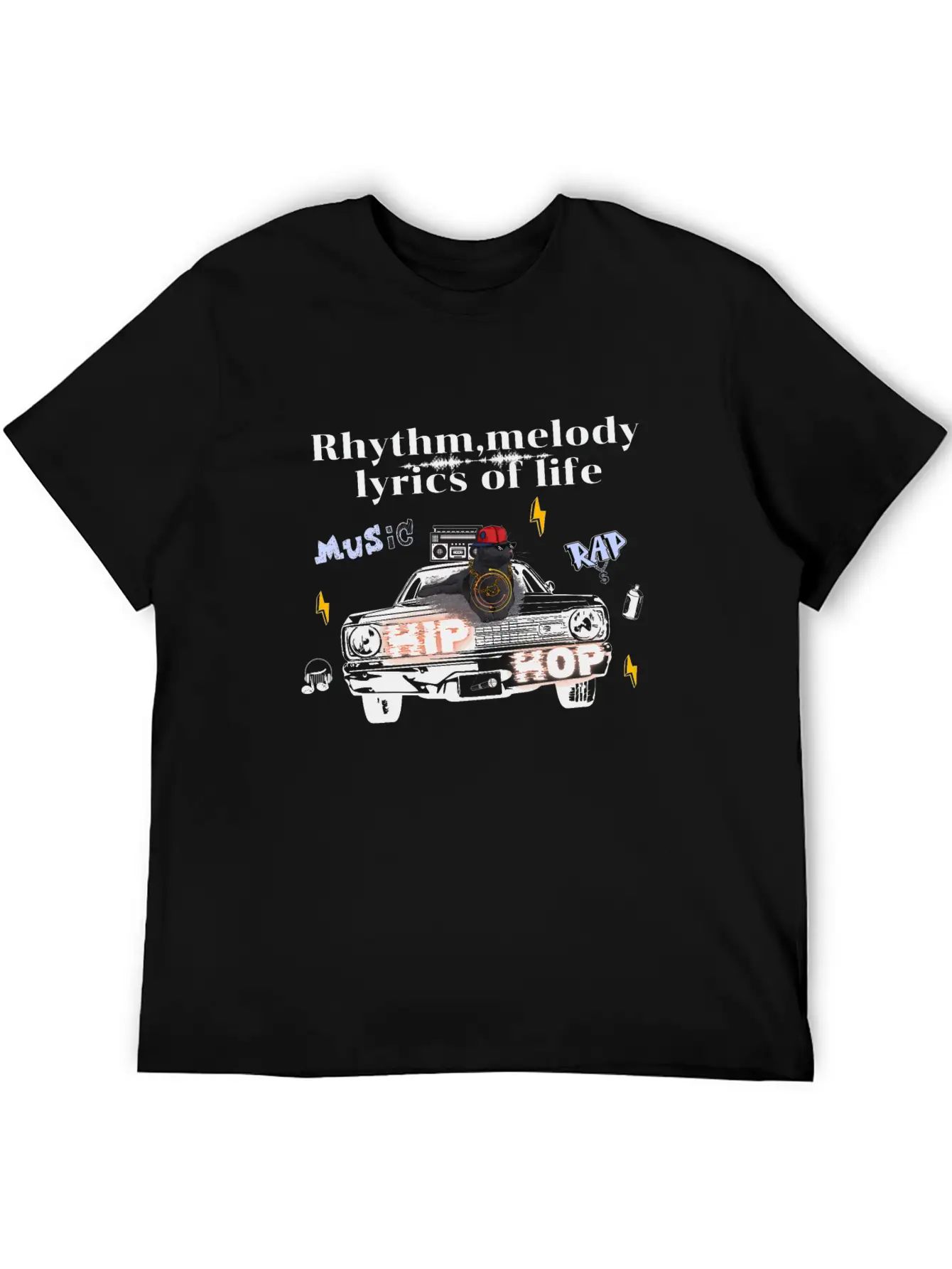 The Coolness Of Hip Hop Cat Unisex Casual T-Shirt – Clean Design For Daily Comfort