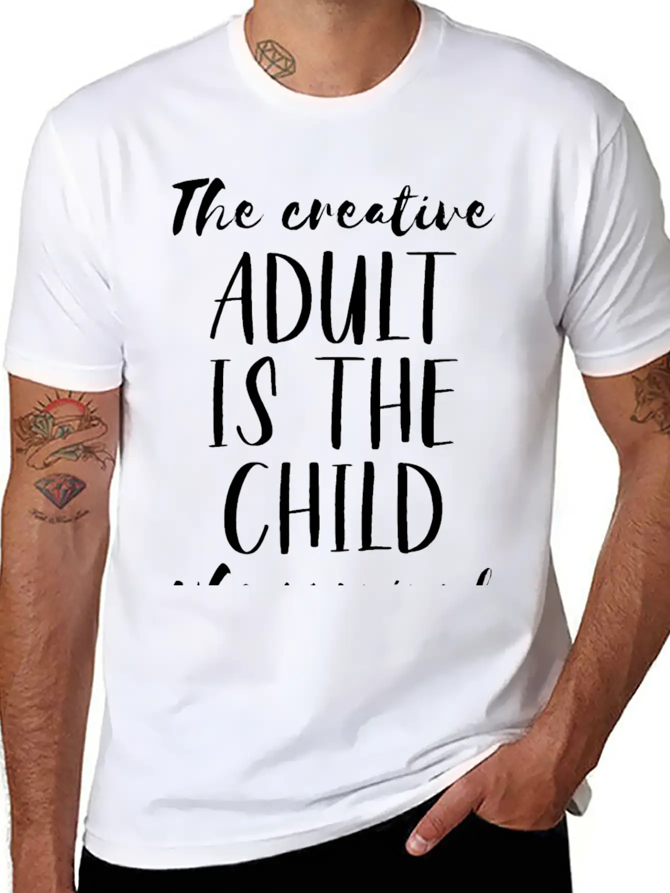 The Creative Adult Is The Child Who Survived Unisex Short Sleeve Soft Cotton T-Shirt – Casual Everyday Wear