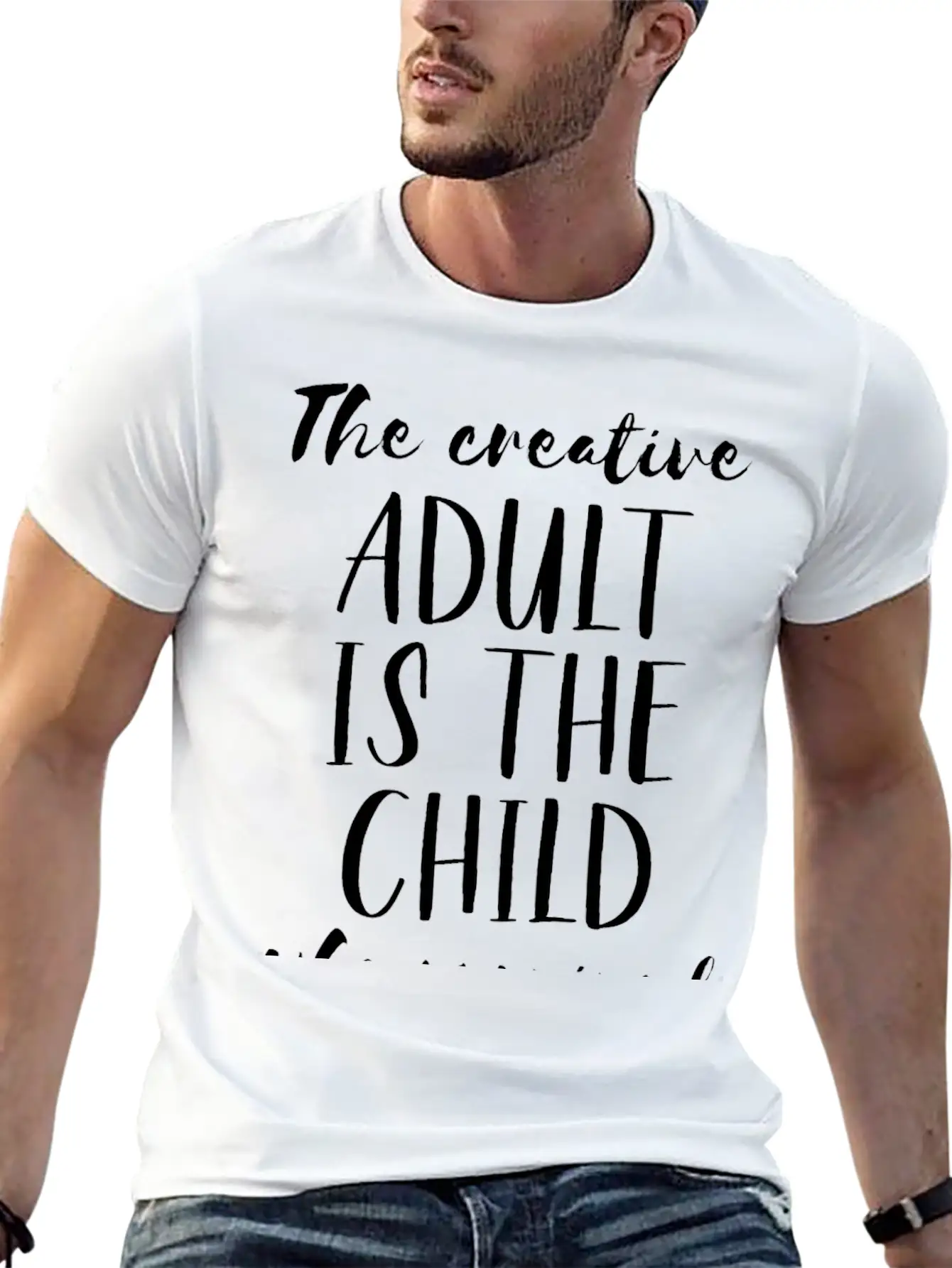The Creative Adult Is The Child Who Survived Unisex Short Sleeve Soft Cotton T-Shirt – Casual Everyday Wear