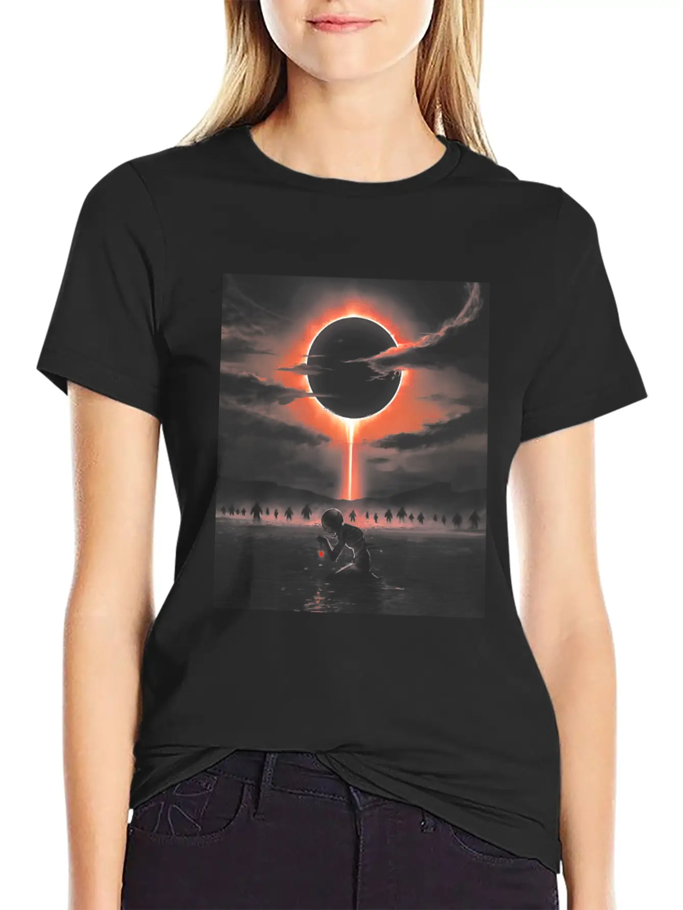 The Eclipse Graphic Unisex Short Sleeve Soft Cotton T-Shirt – Casual Everyday Wear