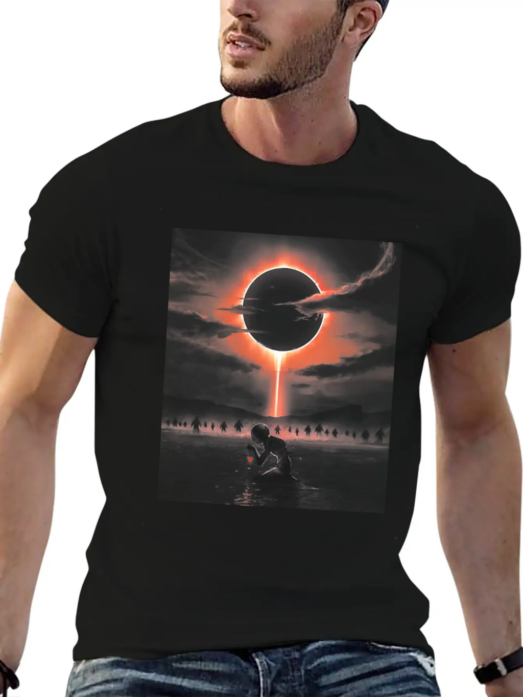 The Eclipse Graphic Unisex Short Sleeve Soft Cotton T-Shirt – Casual Everyday Wear