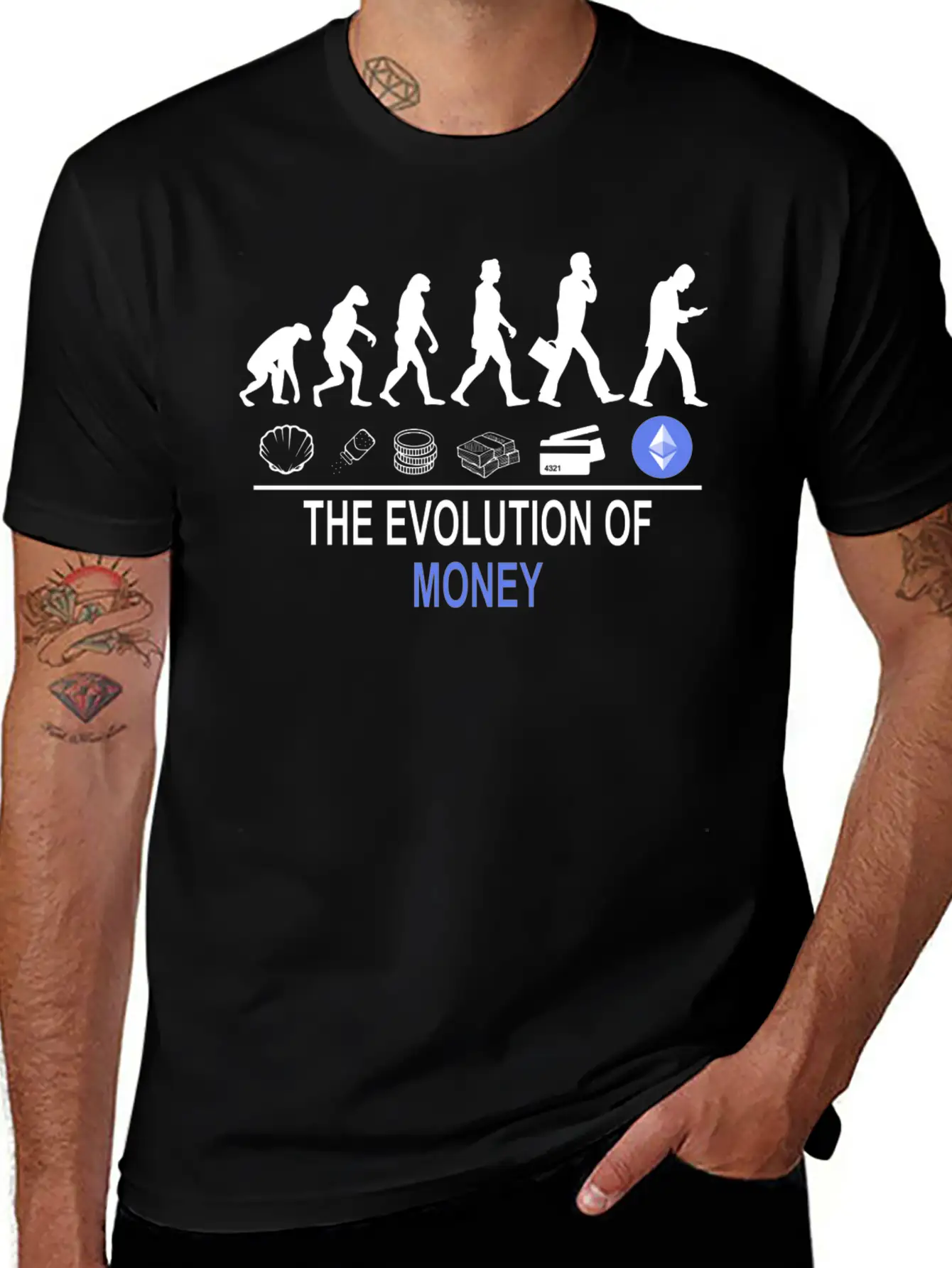 The Evolution Of Money ETH Unisex Casual T-Shirt – Clean Design For Daily Comfort