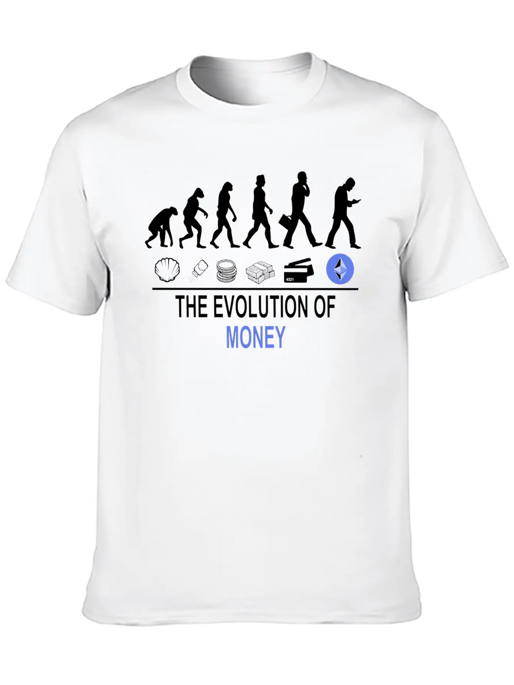 The Evolution Of Money ETH Unisex Casual T-Shirt – Clean Design For Daily Comfort