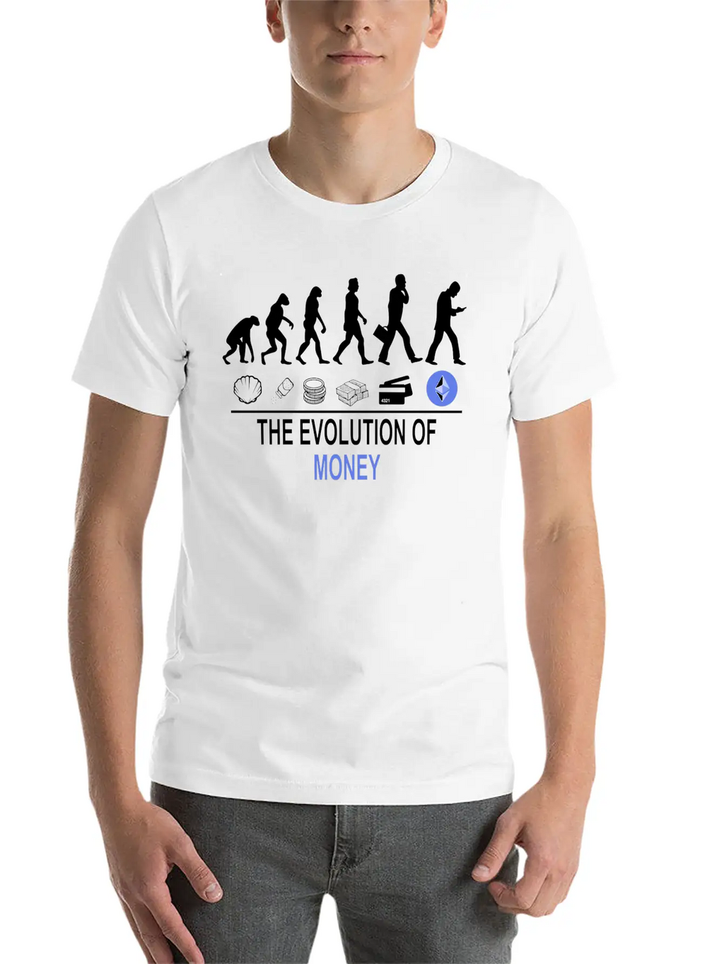 The Evolution Of Money ETH Unisex Casual T-Shirt – Clean Design For Daily Comfort
