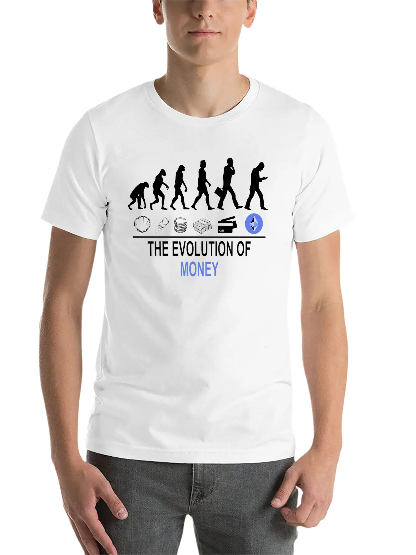The Evolution Of Money ETH Unisex Casual T-Shirt – Clean Design For Daily Comfort