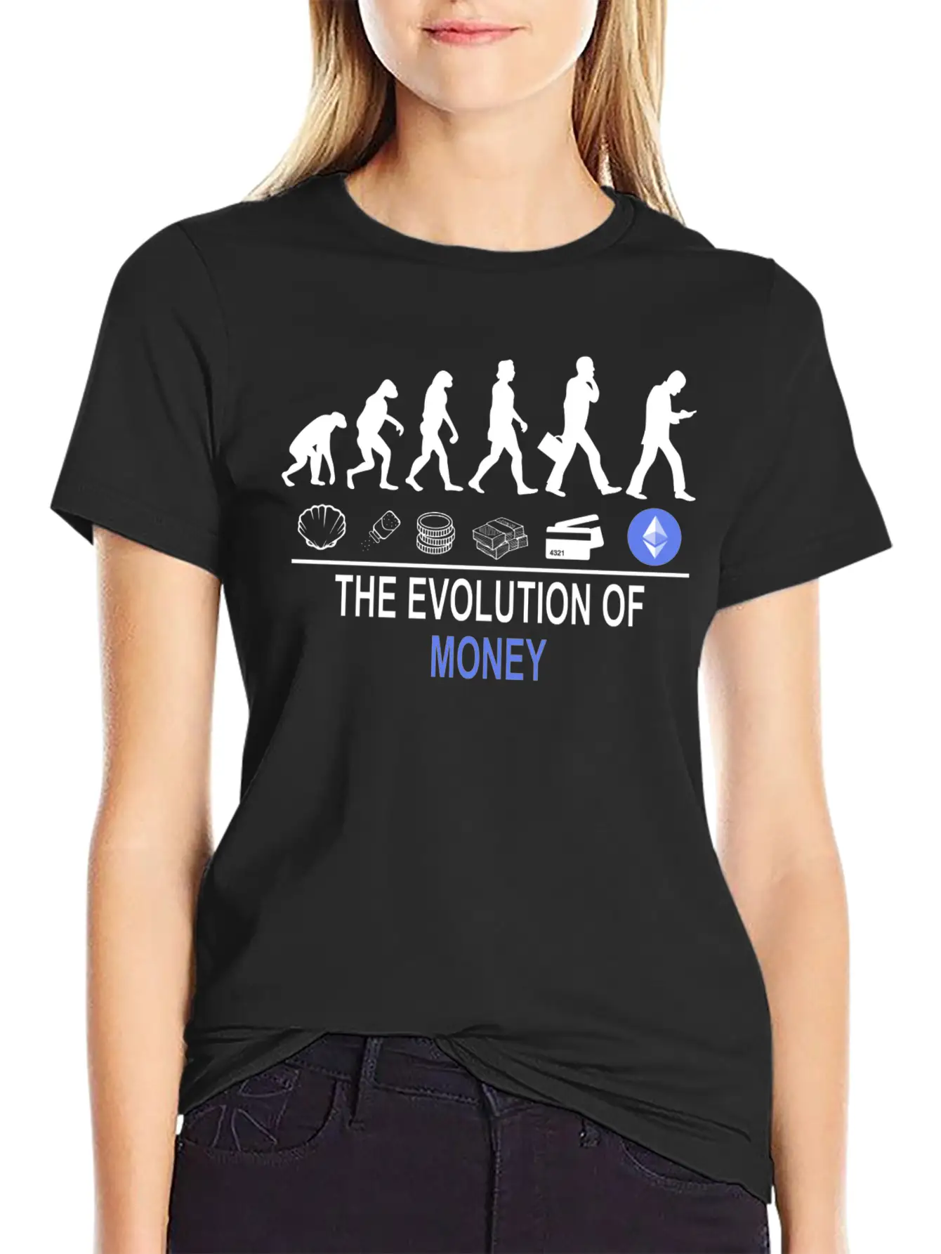 The Evolution Of Money ETH Unisex Casual T-Shirt – Clean Design For Daily Comfort