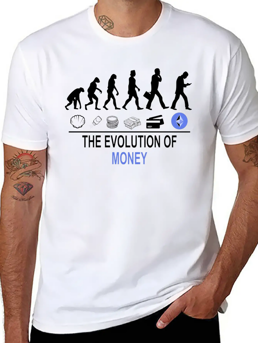 The Evolution Of Money ETH Unisex Casual T-Shirt – Clean Design For Daily Comfort