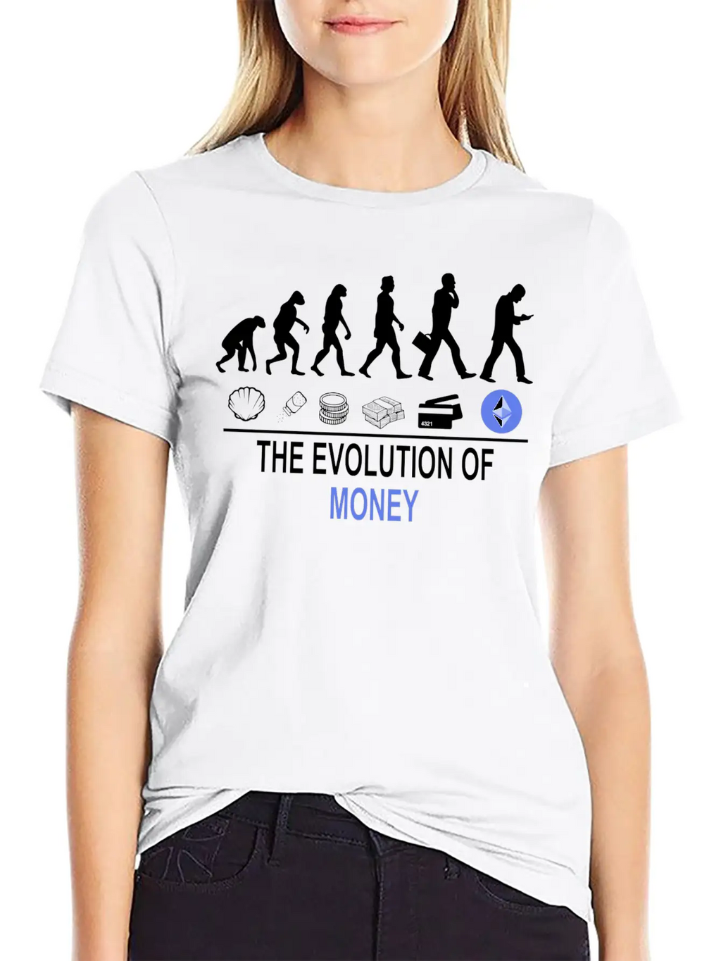 The Evolution Of Money ETH Unisex Casual T-Shirt – Clean Design For Daily Comfort