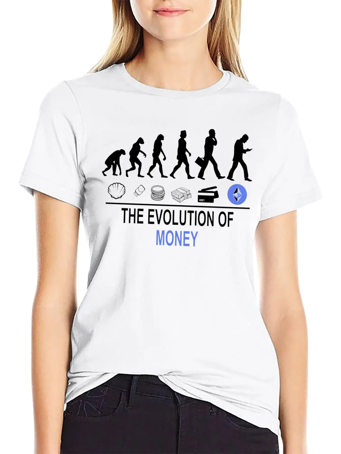 The Evolution Of Money ETH Unisex Casual T-Shirt – Clean Design For Daily Comfort