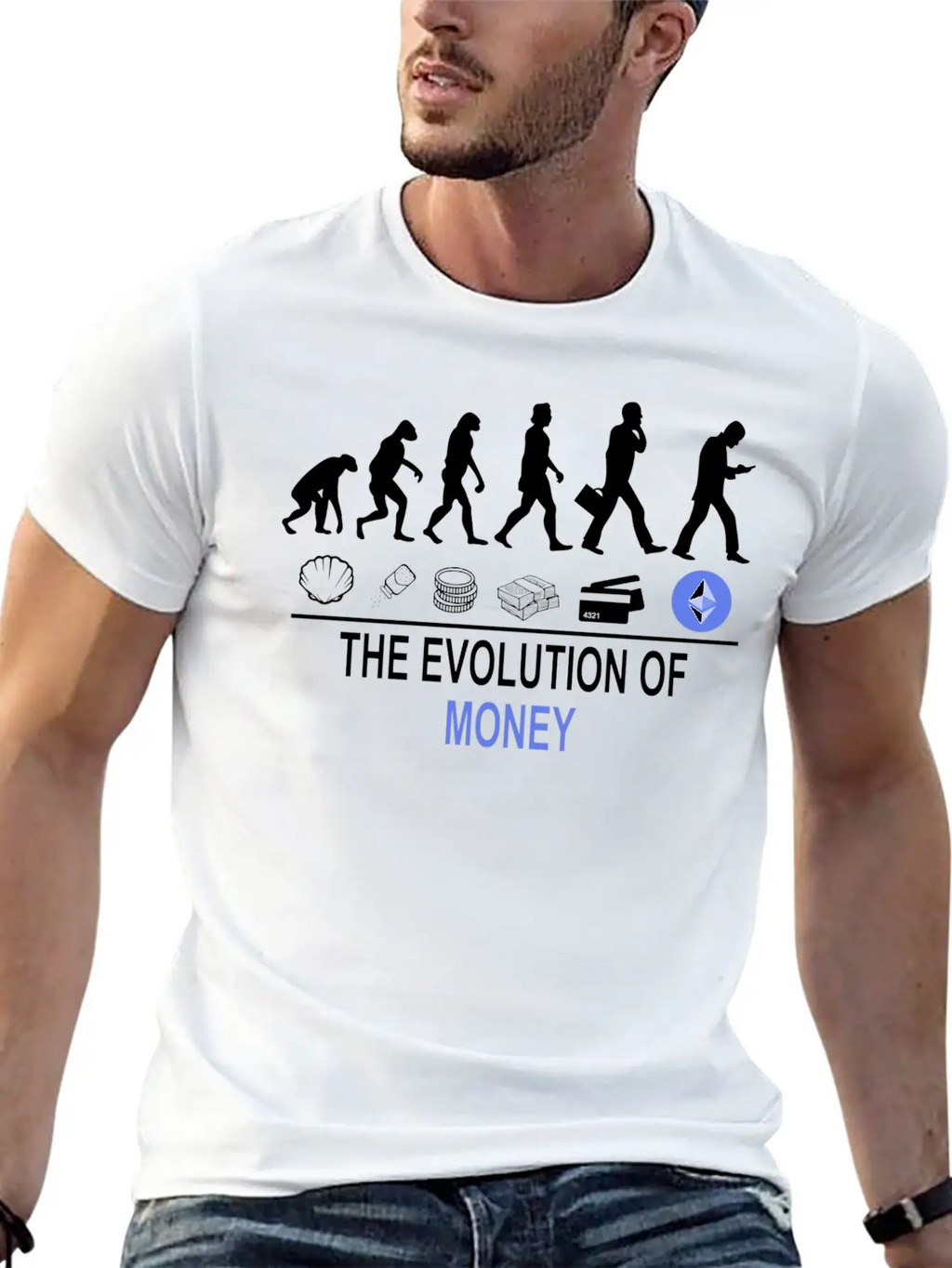 The Evolution Of Money ETH Unisex Casual T-Shirt – Clean Design For Daily Comfort
