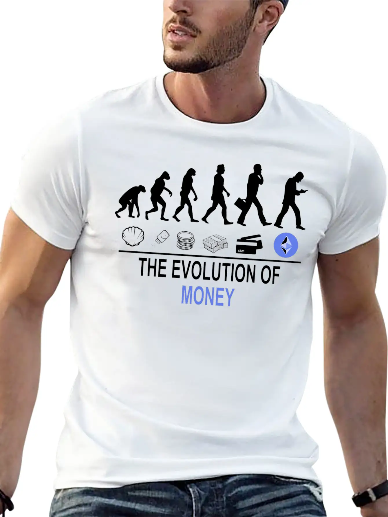 The Evolution Of Money ETH Unisex Casual T-Shirt – Clean Design For Daily Comfort