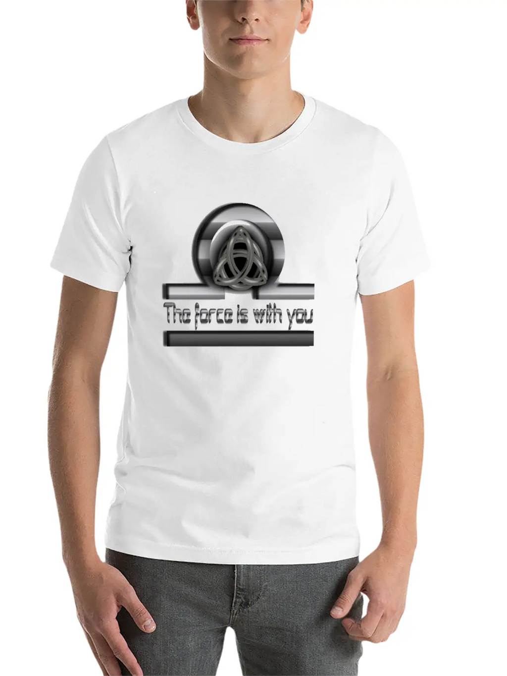 The Force Is With U Unisex Short Sleeve Soft Cotton T-Shirt – Casual Everyday Wear